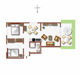 Ferienwohnung in Prerow - Haus zur See - WG Gruzdz - Grundriss - FeWo